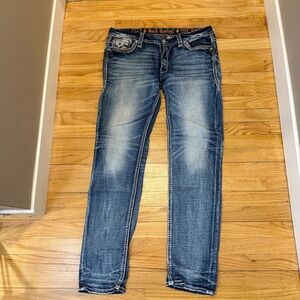 Women's Rock Revival Clove Mid-Rise Straight 34x32